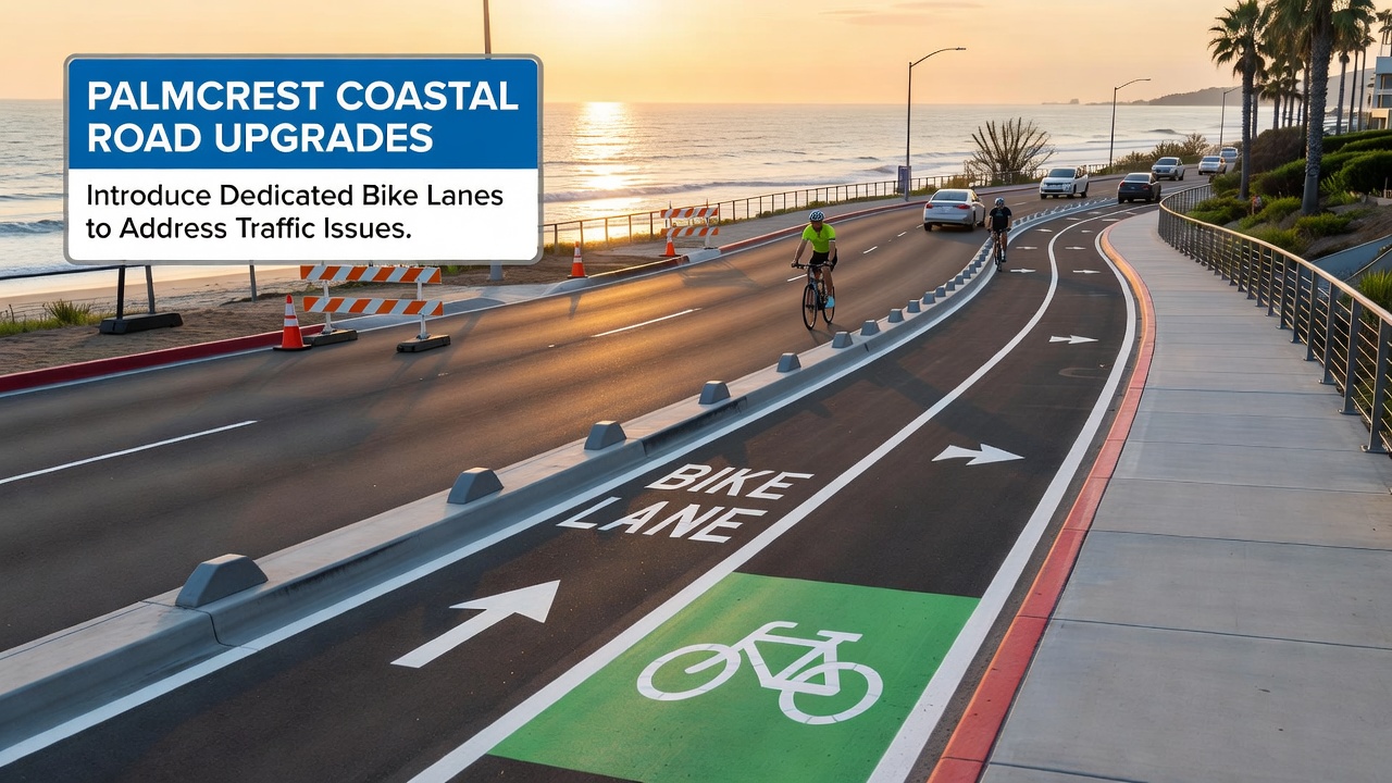 Coastal Road Upgrades Bring Dedicated Bike Lanes to Palmcrest