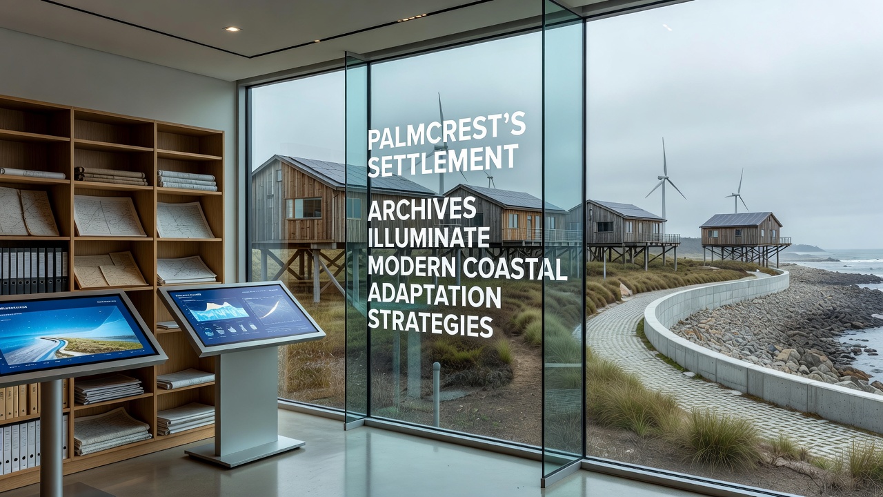Researchers examining Palmcrest settlement documents and comparing them to current coastal engineering plans